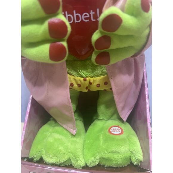 VTG Gemmy Heart Flirty Flasher Dancing/Singing Frog Plays It’s Raining Men 14" - Picture 2 of 6